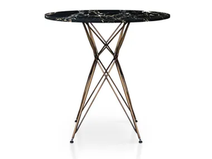 LINEA - Round Portoro marble high table _ 5A Design